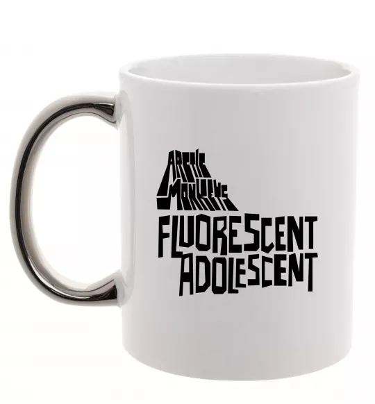 Чашка з кольоровою ручкою ARCTIC MONKEYS band Срібло фото