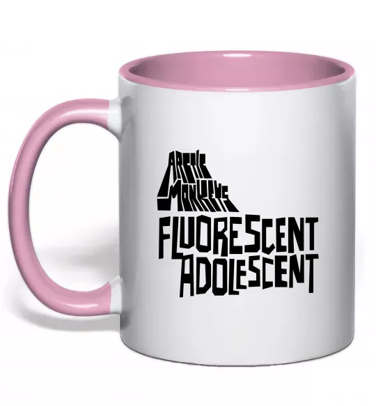 Чашка з кольоровою ручкою ARCTIC MONKEYS band Ніжно рожевий фото