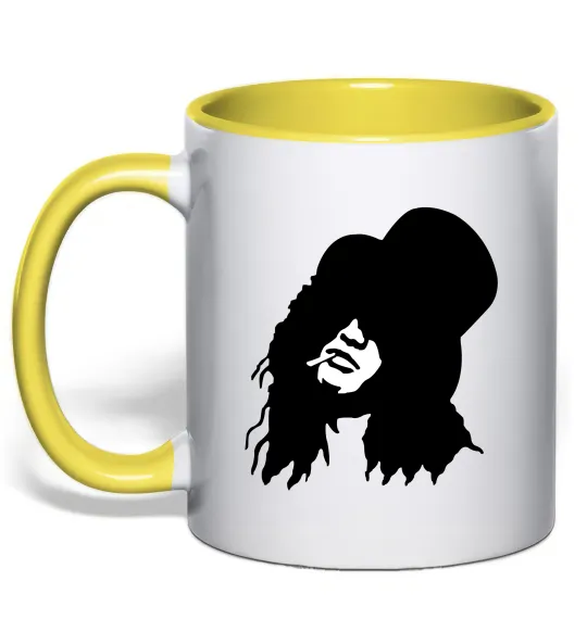 Чашка с цветной ручкой GUNS'N'ROSES Лимонный фото