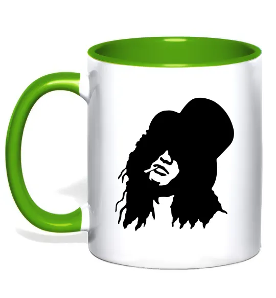 Чашка с цветной ручкой GUNS'N'ROSES Лаймовый фото