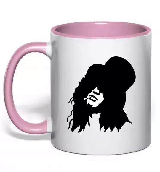 Чашка з кольоровою ручкою GUNS'N'ROSES Ніжно рожевий фото