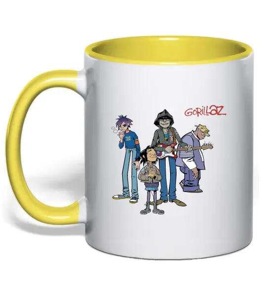 Чашка с цветной ручкой GORILLAZ Лимонный фото