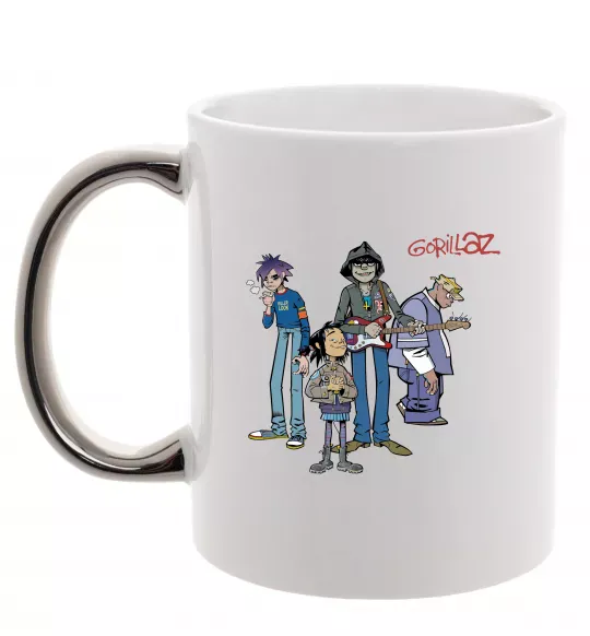 Чашка с цветной ручкой GORILLAZ Серебро фото