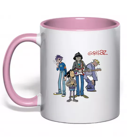 Чашка с цветной ручкой GORILLAZ Нежно розовый фото
