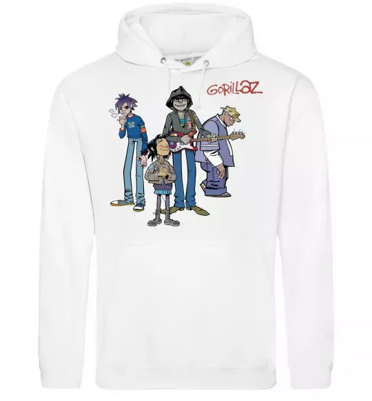 Чоловіча толстовка (худі) GORILLAZ Білий фото