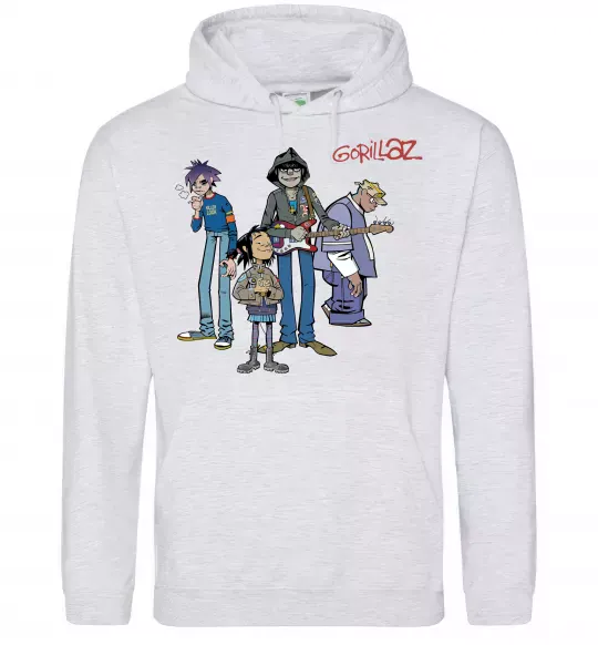 Женская толстовка (худи) GORILLAZ Серый меланж фото