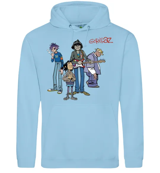 Женская толстовка (худи) GORILLAZ Голубой фото