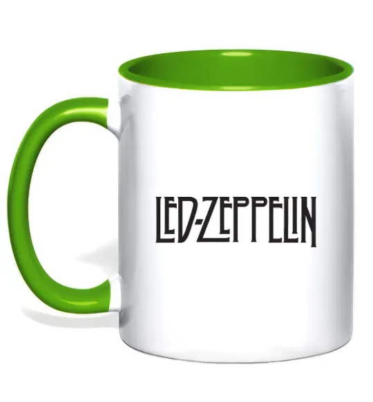 Чашка з кольоровою ручкою LED ZEPPELIN Лаймовий фото