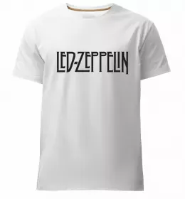 Мужская премиум футболка Led Zeppelin Дирижабль Белый фото