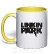Чашка з кольоровою ручкою LINKIN PARK надпись Сонячно жовтий фото