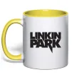 Чашка з кольоровою ручкою LINKIN PARK напис Сонячно жовтий фото