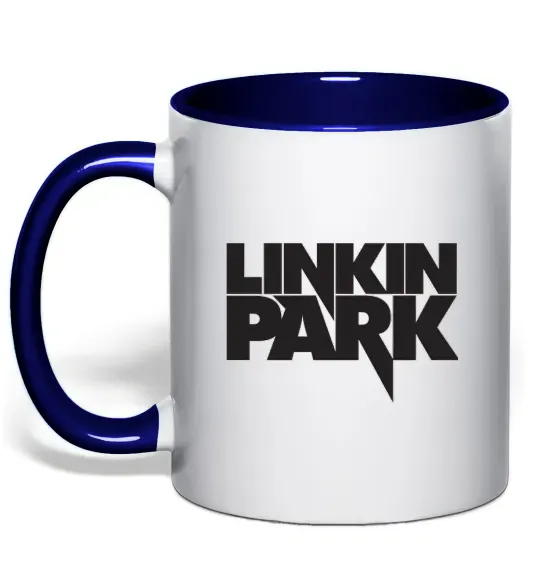 Чашка з кольоровою ручкою LINKIN PARK напис Глибокий темно-синій фото