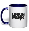 Чашка з кольоровою ручкою LINKIN PARK напис Глибокий темно-синій фото