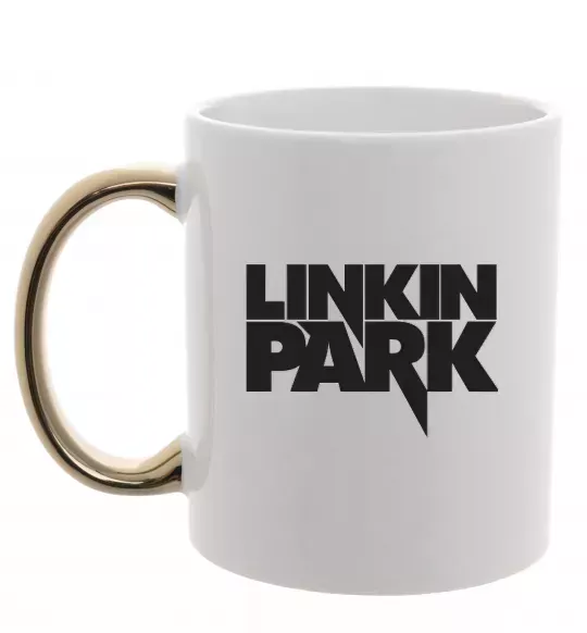 Чашка з кольоровою ручкою LINKIN PARK напис Золото фото