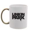 Чашка з кольоровою ручкою LINKIN PARK напис Золото фото