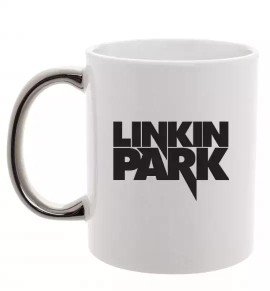 Чашка з кольоровою ручкою LINKIN PARK напис Срібло фото