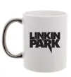 Чашка з кольоровою ручкою LINKIN PARK напис Срібло фото