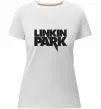 Женская премиум футболка LINKIN PARK напис Белый фото