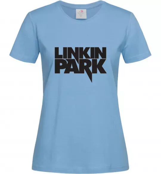 Жіноча футболка LINKIN PARK напис Блакитний фото