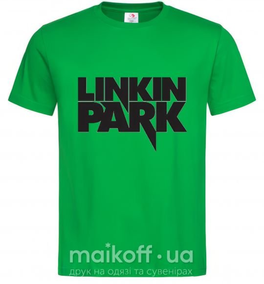 Мужская футболка LINKIN PARK надпись Зеленый фото