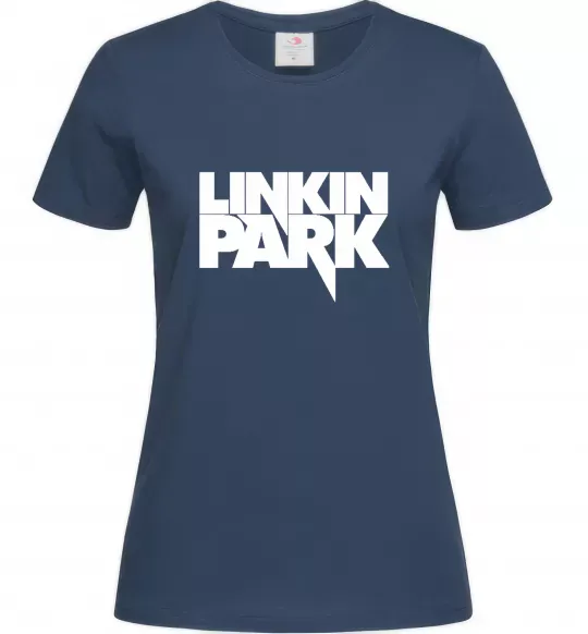 Жіноча футболка LINKIN PARK напис Темно-синій фото