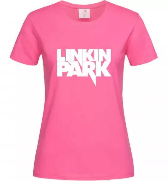 Жіноча футболка LINKIN PARK напис Яскраво-рожевий фото