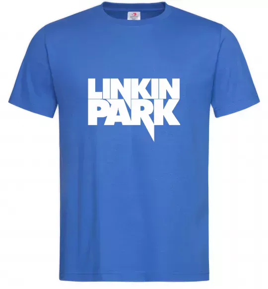 Мужская футболка LINKIN PARK напис Ярко-синий фото