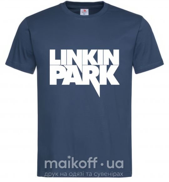 Мужская футболка LINKIN PARK надпись Темно-синий фото