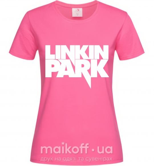 Женская футболка LINKIN PARK надпись Ярко-розовый фото