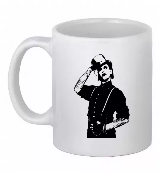 Чашка керамическая Мерілін Менсон Белый фото