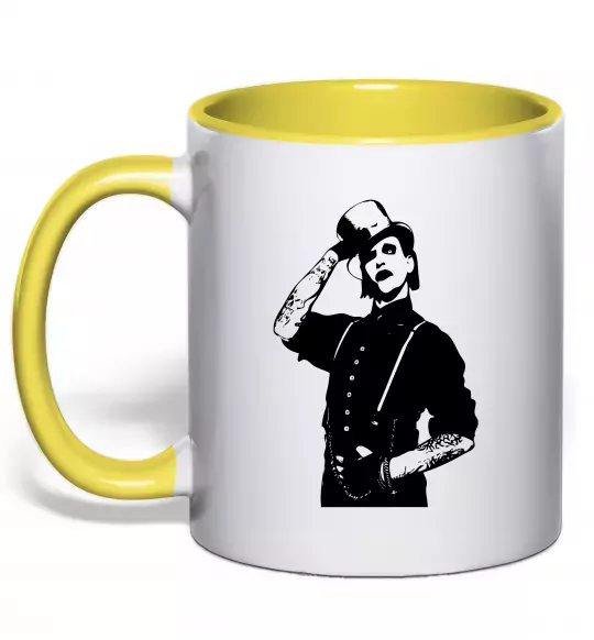 Чашка с цветной ручкой Мерілін Менсон Солнечно желтый фото