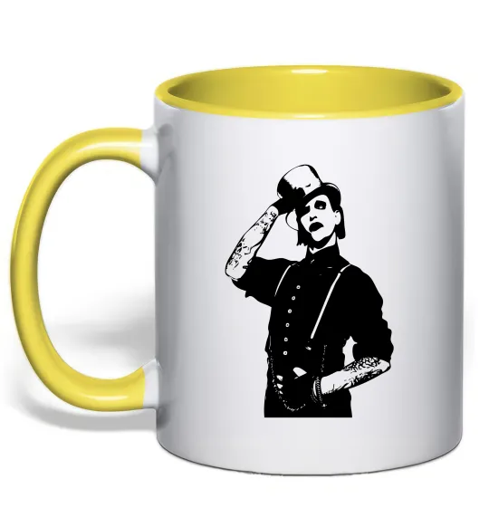 Чашка з кольоровою ручкою Мерілін Менсон Лимонний фото