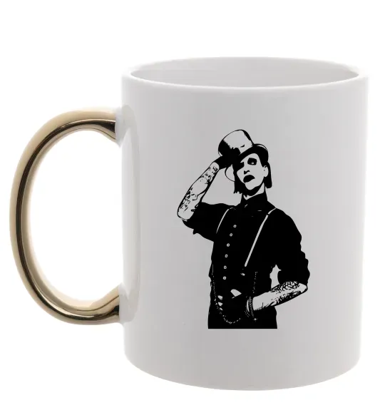 Чашка с цветной ручкой Мерілін Менсон Золото фото