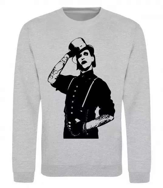 Світшот Мерілін Менсон Сірий меланж фото