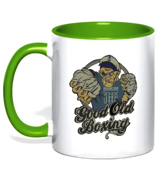 Чашка з кольоровою ручкою GOOD OLD BOXING Зелений фото