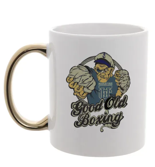 Чашка з кольоровою ручкою GOOD OLD BOXING Золото фото