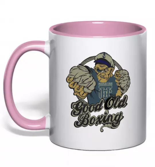 Чашка з кольоровою ручкою GOOD OLD BOXING Ніжно рожевий фото