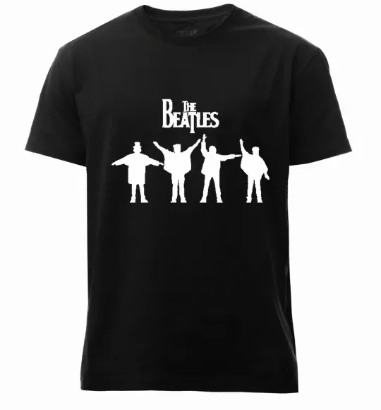 Мужская премиум футболка THE BEATLES team Черный фото