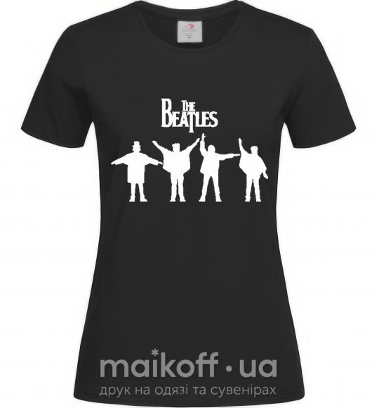 Жіноча футболка THE BEATLES team Чорний фото