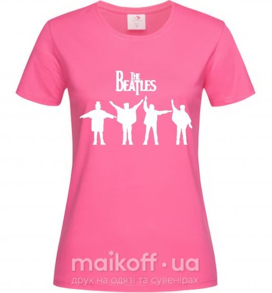 Женская футболка THE BEATLES team Ярко-розовый фото