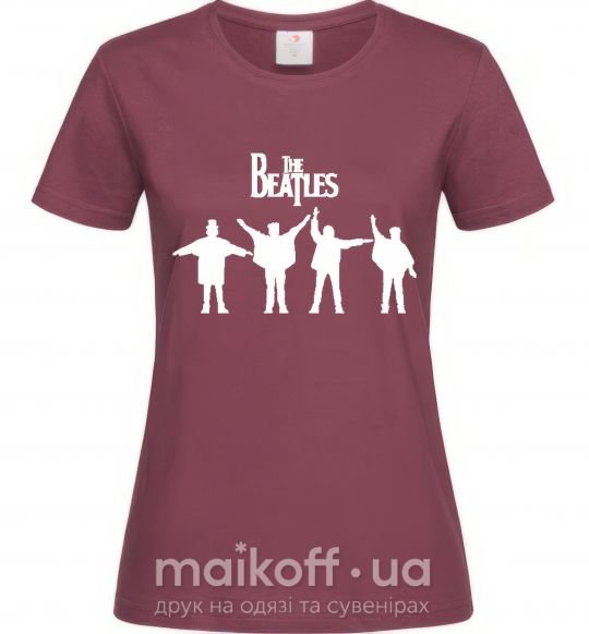 Жіноча футболка THE BEATLES team Бордовий фото