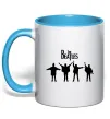 Чашка з кольоровою ручкою THE BEATLES team Блакитний фото