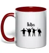 Чашка з кольоровою ручкою THE BEATLES team Червоний фото