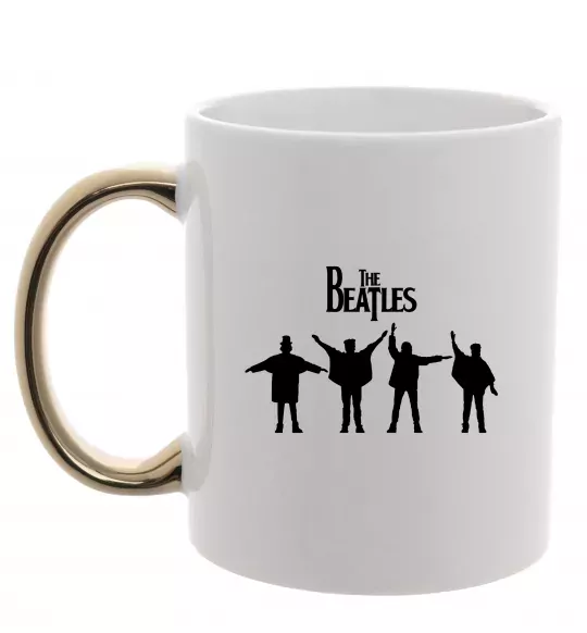 Чашка з кольоровою ручкою THE BEATLES team Золото фото