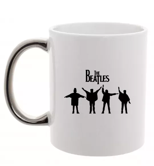 Чашка з кольоровою ручкою THE BEATLES team Срібло фото