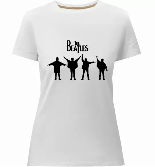 Женская премиум футболка THE BEATLES team Белый фото