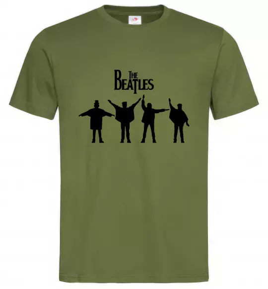 Мужская футболка THE BEATLES team Оливковый фото