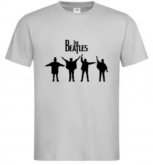 Мужская футболка THE BEATLES team Серый фото