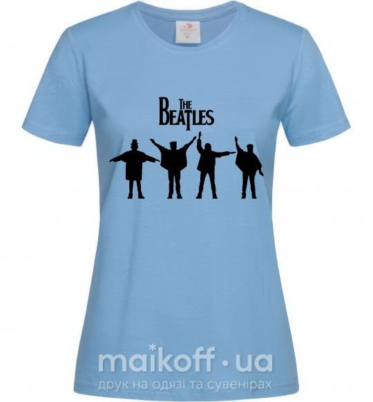 Жіноча футболка THE BEATLES team Блакитний фото