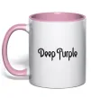 Чашка з кольоровою ручкою DEEP PURPLE Ніжно рожевий фото